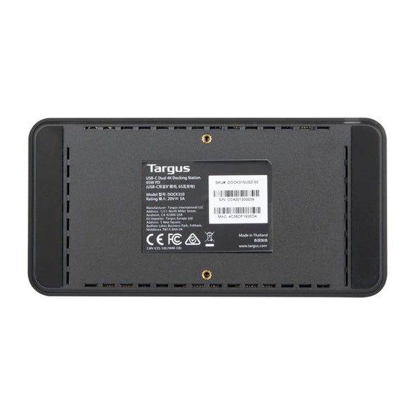Targus DOCK310 USB-C & USB 3.0 Dual 4K DisplayLink Docking Station with 65W Carousel 8