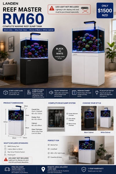Brand New Landen Reef Master RM60 Complete Marine Reef Sump Tank Carousel 1