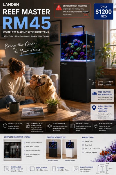 Brand New Landen Reef Master RM45 Complete Marine Reef Sump Tank Carousel 1