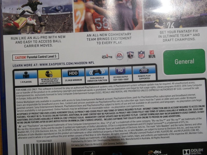 Madden NFL 17 - PS4 Game - Excellent Condition Carousel 4