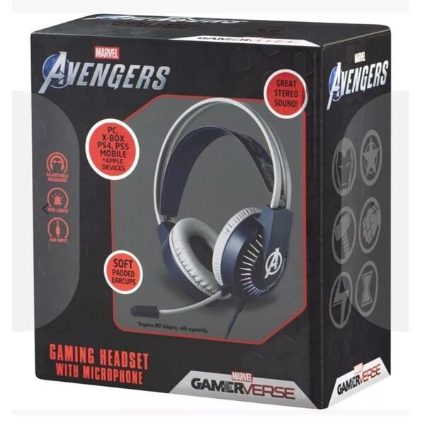 Marvel Avengers Gaming Headset Mic RGB AUX 3.5mm For PC PS4 PS5 Xbox Mobile 2... Carousel 8