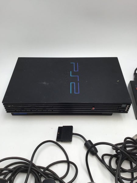 * Black PS2 Console w/ 2 Controllers, 2 Memory Cards & Cables! * Carousel 2
