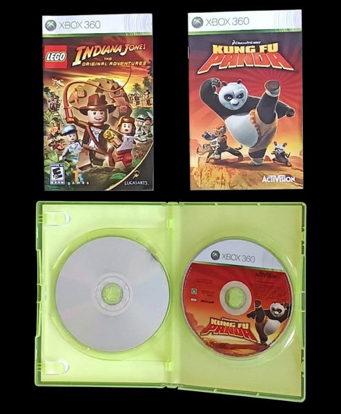 Lego Indiana Jones & Kung Fu Panda Xbox 360 *excellent* complete Carousel 2