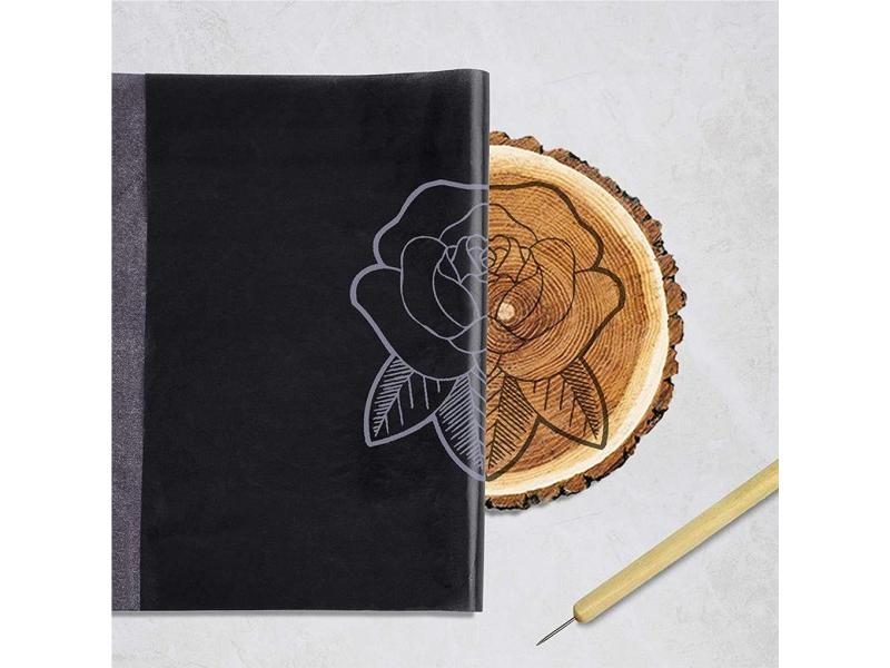 25pcs Black Carbon Paper Transfer Tracing Papers Graphite Painting Office Carousel 2