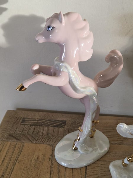 Rare Franklin Mint " Pretty Ponies " Porcelain Figurines (Set of 4) - 1990s Carousel 20