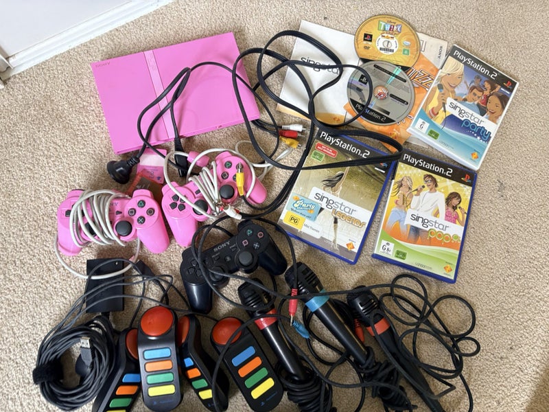 PlayStation 2 ps2 pink singstar buzz bulk lot bundle Carousel 1