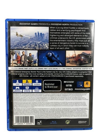 Grand Theft Auto 5 PREMIUM EDITION (PS4) No Manual / Map Carousel 2