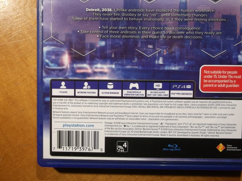Detroit: Become Human - PS4 Game - Excellent Condition Carousel 4