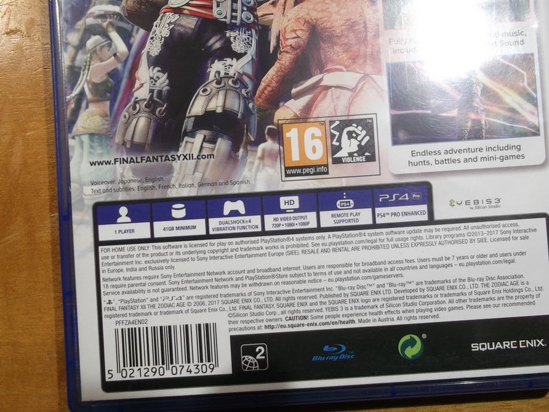 Final Fantasy XII The Zodiac Age - PS4 Game - Excellent Condition Carousel 4