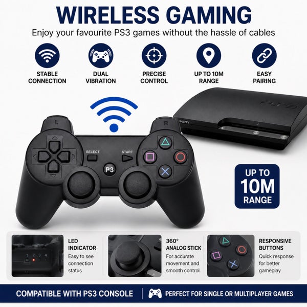 2 Pack Wireless PS3 Controllers Bluetooth Dual Shock Gamepads NZ Stock Carousel 2