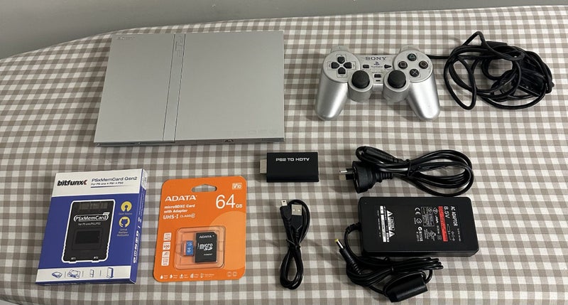 PlayStation 2 Satin Silver Slim | 64GB MX4SIO | HDMI | Genuine Sony Controller Carousel 1