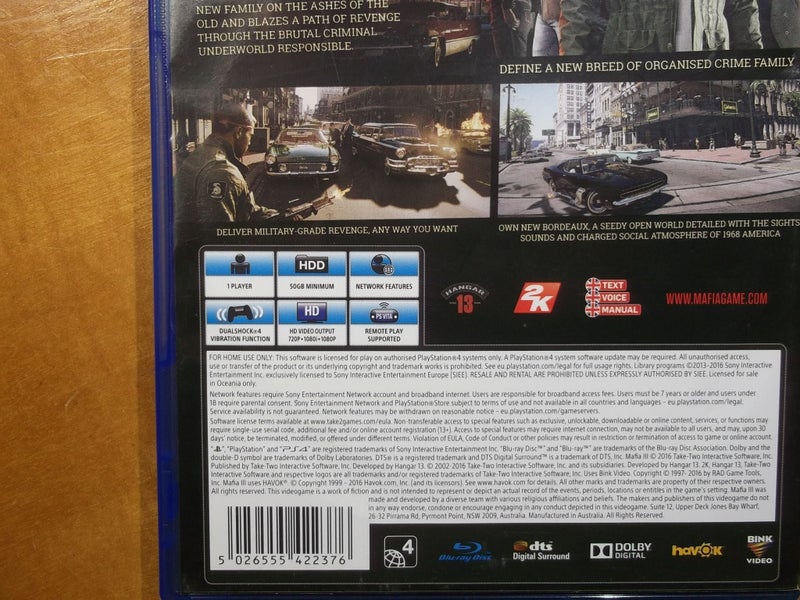 Mafia III - Has Map! - PS4 Game - Excellent Condition Carousel 5