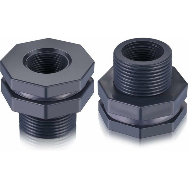 Hod Health&Home 2 Piece Pvc Bulkhead Fitting For Rain Barrels Aquariums Water Ta Carousel 1