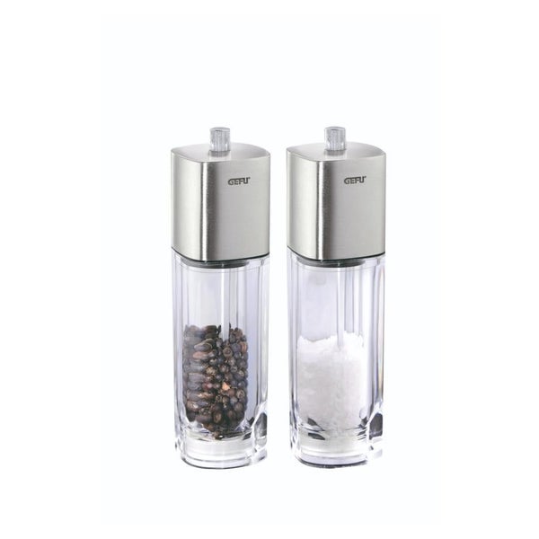 Gefu Dueto Salt and Pepper Mill Set - Stainless Steel/Plastic Carousel 1