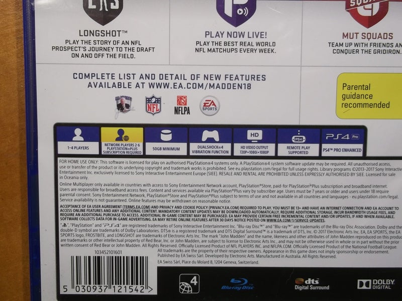 Madden NFL 18 - PS4 Game - VG Condition Carousel 4