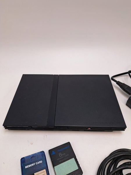 * Black Slim PS2 Console w/ 2 Genuine Controllers, 2 Memory Cards & Cables! * Carousel 2
