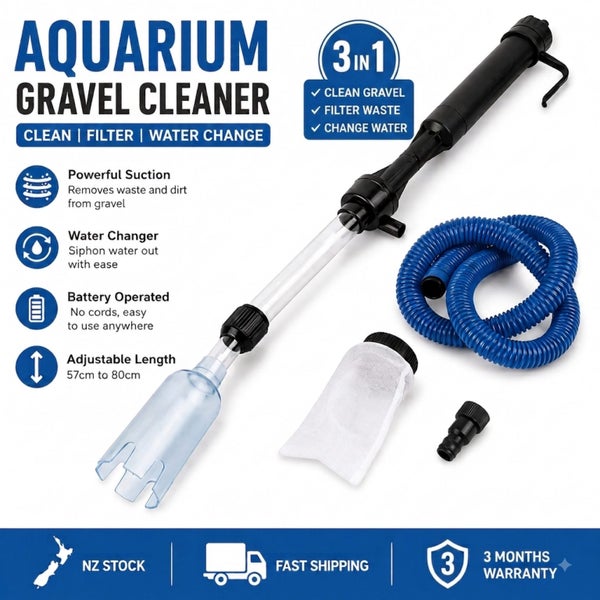 Aquarium Gravel Vacuum Cleaner Fish Tank Water Changer Siphon Pump Carousel 1