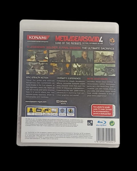 Metal Gear Solid 4 Guns Of The Patriots PS3 *mint condition * complete Carousel 3