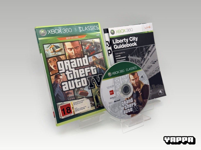Xbox 360 • Grand Theft Auto IV (Classics) + Map • CIB Carousel 1