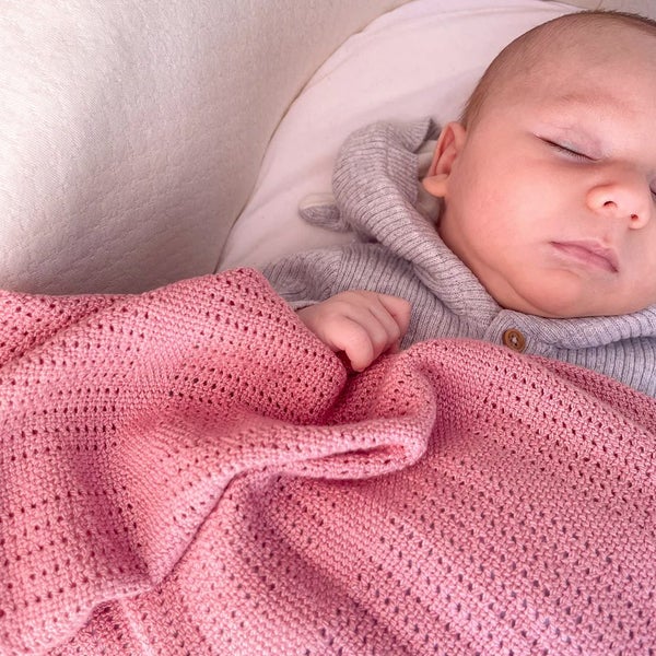 2PK Bubba Blue Nordic Bamboo 70x90cm Soft Cellular Blanket Baby 0-12m Berry Rose Carousel 6