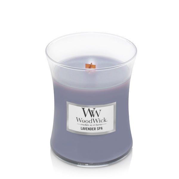 WoodWick Lavender Spa Scented Crafted Candle Glass Jar Soy Wax w Lid Medium Carousel 2