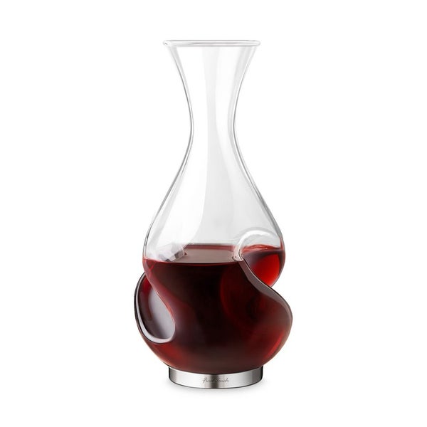 Final Touch 750ml Borosilicate Glass 2 Phase Conundrum Aerator Wine Decanter Carousel 1