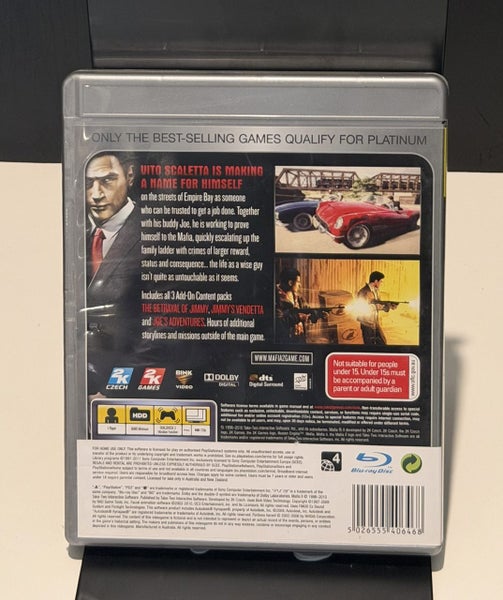 Mafia II Platinum PS3 + DLC Content Edition – $1 Reserve Carousel 2
