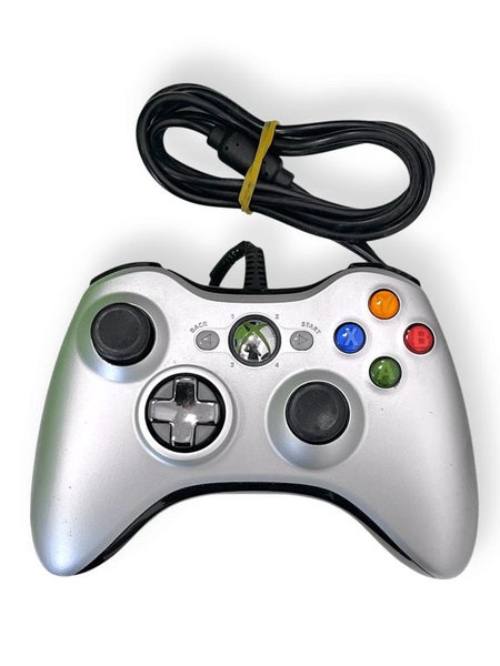 GENUINE Microsoft Xbox 360 SILVER WIRED CONTROLLER (Sticky Analog) Carousel 1