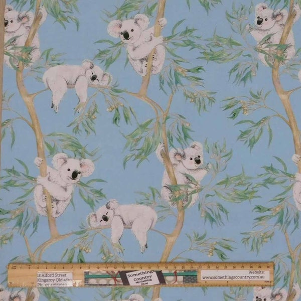Patchwork Quilting Sewing Fabric Koalas Gumtree 50x55cm FQ Carousel 1