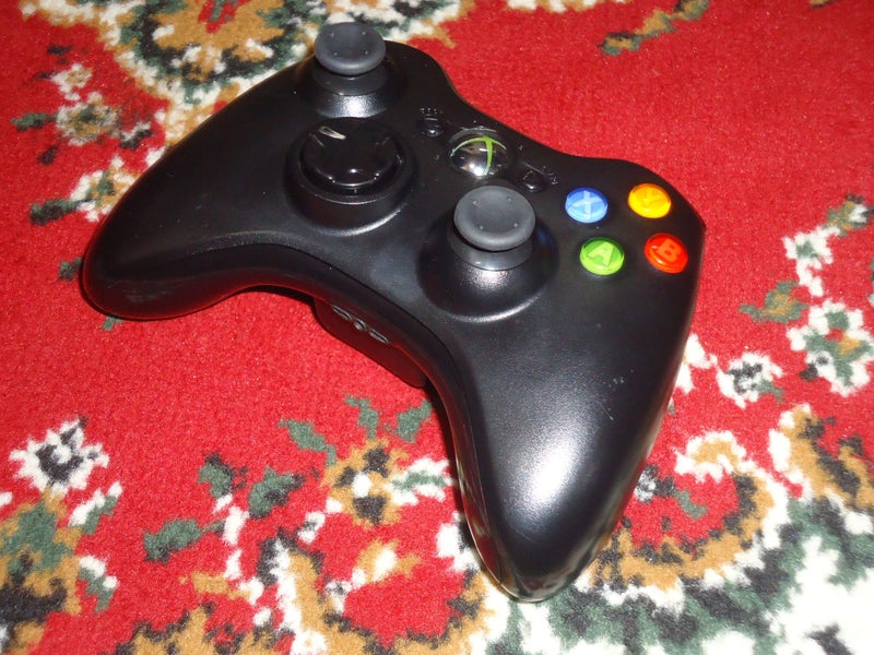 Official Microsoft Xbox 360 Wireless Controller - (Black on Black)... Carousel 2
