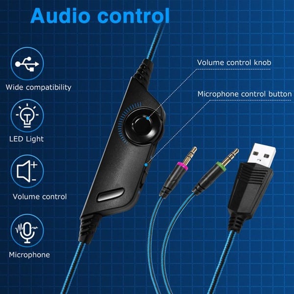 G2000 Over-Ear Gaming Headset with 50mm Driver Unit Skin-Friendly Breathable Ea Carousel 8