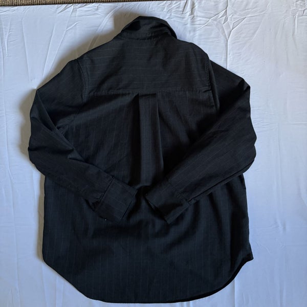 COS Black Pinstripe Long Sleeve Button Up Shirt Size 34 image 2