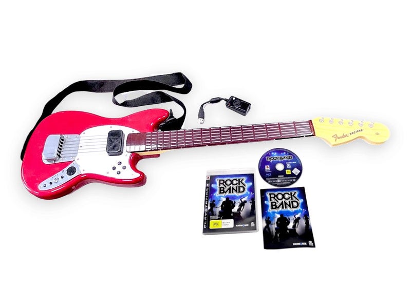 Rock Band 3 Wireless Fender Mustang PRO-Guitar Controller + Dongle + Game (PS3) Carousel 1