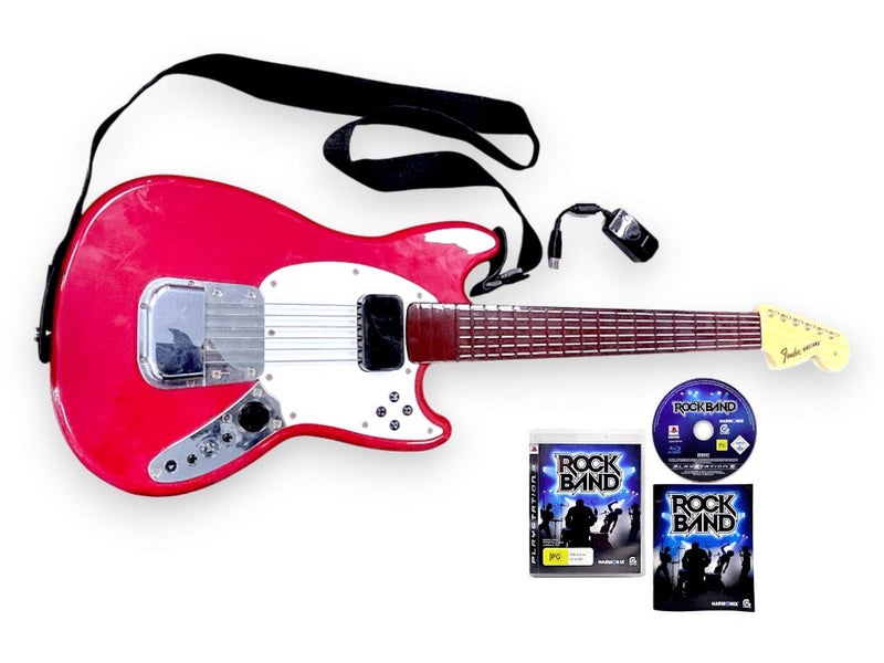 Rock Band 3 Wireless Fender Mustang PRO-Guitar Controller + Dongle + Game (PS3) Carousel 2