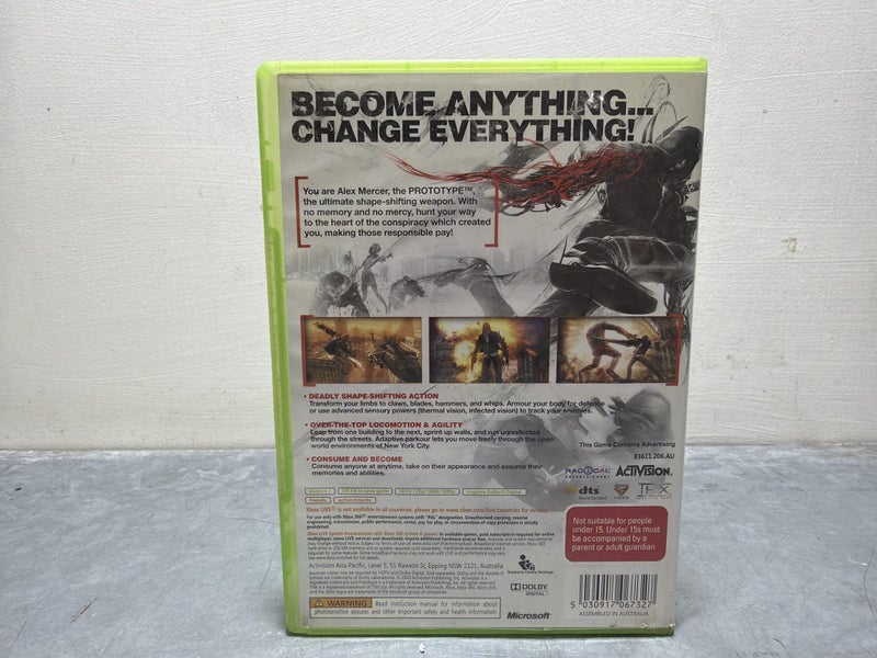 PROTOTYPE XBOX 360 GAME PAL region #W163870-201 Carousel 2