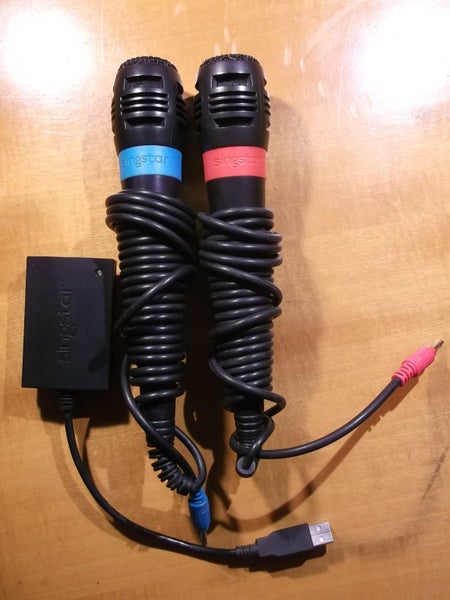 Genuine Sony SingStar Microphones (Mics) & USB Adapter - Tested all working Carousel 1