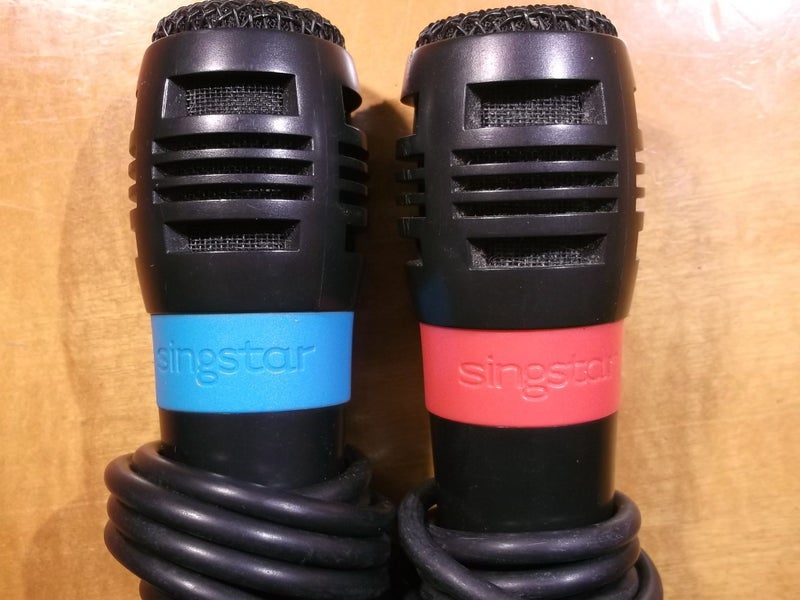 Genuine Sony SingStar Microphones (Mics) & USB Adapter - Tested all working Carousel 2