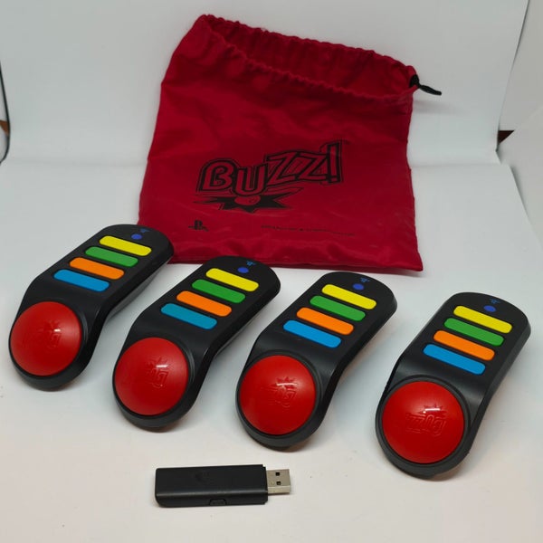 PlayStation Buzz Wireless Controllers Set with USB Dongle & Storage Bag - Tested Carousel 1