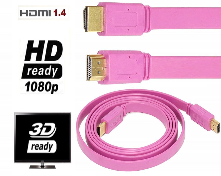 HDMI Cable 1.8M _ Pink _ Xbox 360 PS3 DVD LCD HDTV Carousel 1