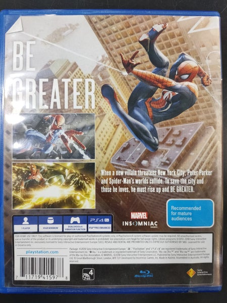 Marvel Spider-Man PS4 Game N64 Sony PlayStation 4 #B13201596-1 Carousel 2