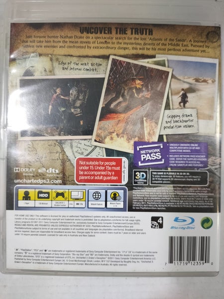 UNCHARTED 3 DRAKES DECEPTION PS3 GAME B13200952-4 #B13200952-4 Carousel 2