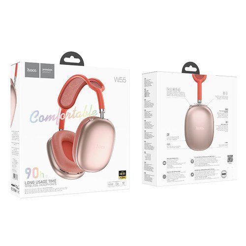Premium Bluetooth Headset w/ 90 Hours, Colorful Design (W55) [Pink] Carousel 1