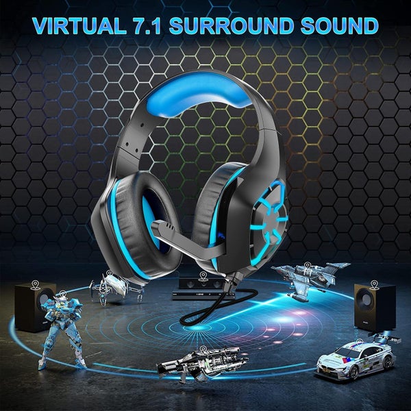 Gaming Headset for PS4 PS5 Xbox One PC with Noise Canceling Microphone and LED Carousel 2