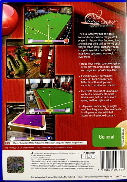 PS2 Cue Academy - Snooker Pool Billiards Carousel 3