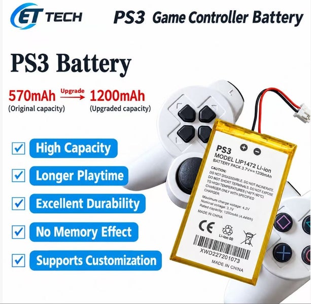 Lip 1472 PS3 Battery For Controller 1200mAh 2026 NZ STOCK Carousel 1