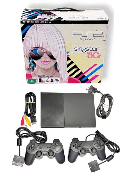 PS2 Slim Console Bundle (Console + 2 Controllers + Cables) BOXED Carousel 1
