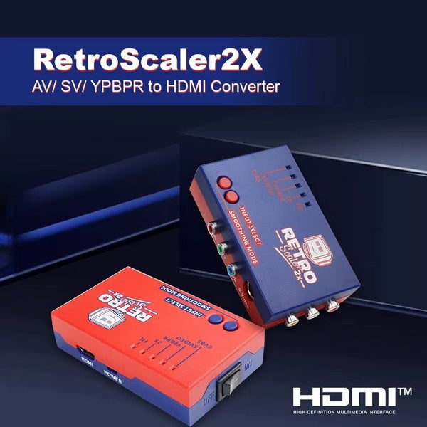 RetroScaler XLL-2X - 2x AV to HDMI Converter - Line-double Retro Console - Blue Carousel 2