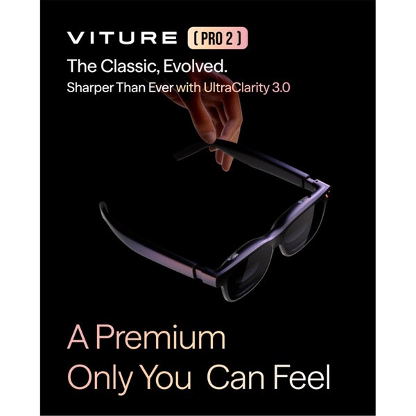 VITURE Pro 2 AR Glasses 146" UltraClarity,50°FOV with Sony Micro-OLED, 1600 Nits Carousel 2