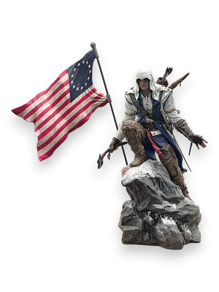 Assassin s Creed III Connor Statue with American Flag Carousel 1
