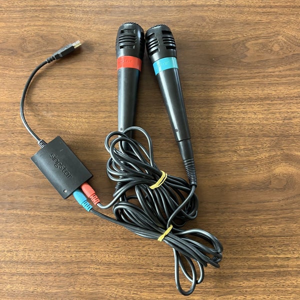 2x SingStar Microphones + Converter - Great Condition Carousel 2